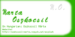 marta oszkocsil business card